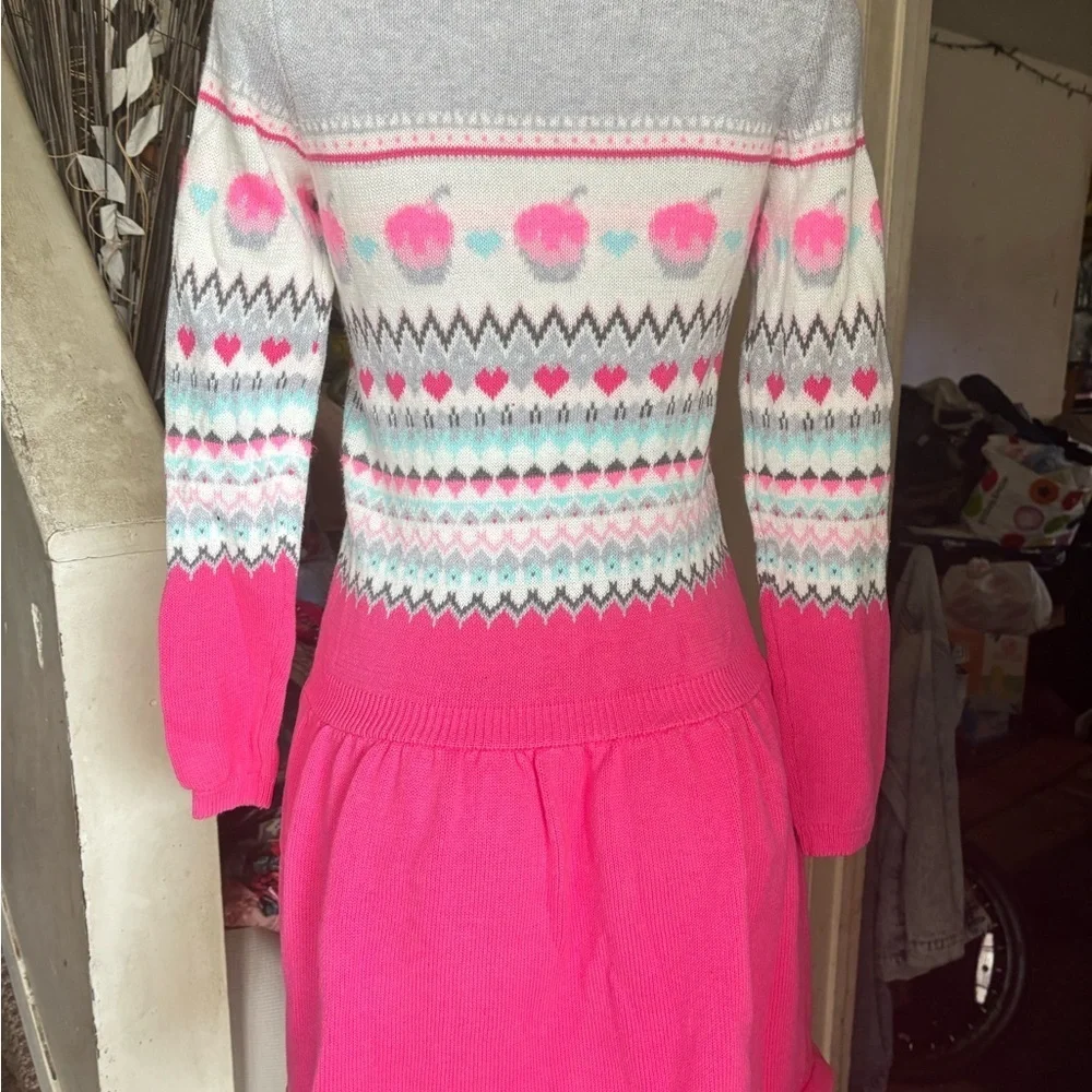 Girls Fairisle Sweater Dress - Little apples